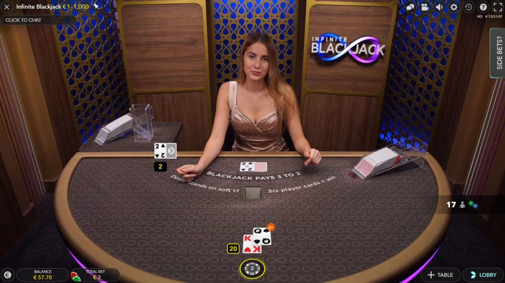 infinite blackjack evolution gaming 1024x574 2